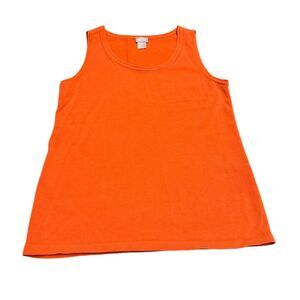 Chico's Women's Orange Sleeveless Scoop Neck Tank Top Size 0 Small